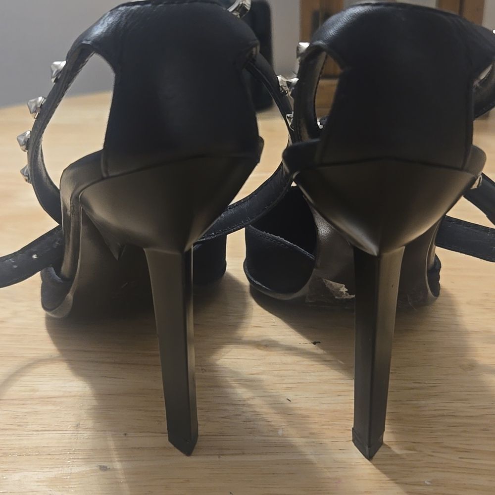 Vicini Criss Cross Studded Ankle Strap Heels - Picture 7 of 9